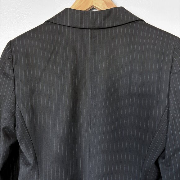 Emporio Armani Pinstripe Black Blazer Womens 10 Business Casual Office Luxury - Picture 11 of 14